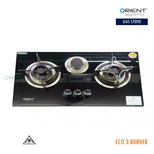 HIGH QUALITY TEMPERED BUILT IN HOB 3 BURNER GAS STOVE - ORBIT